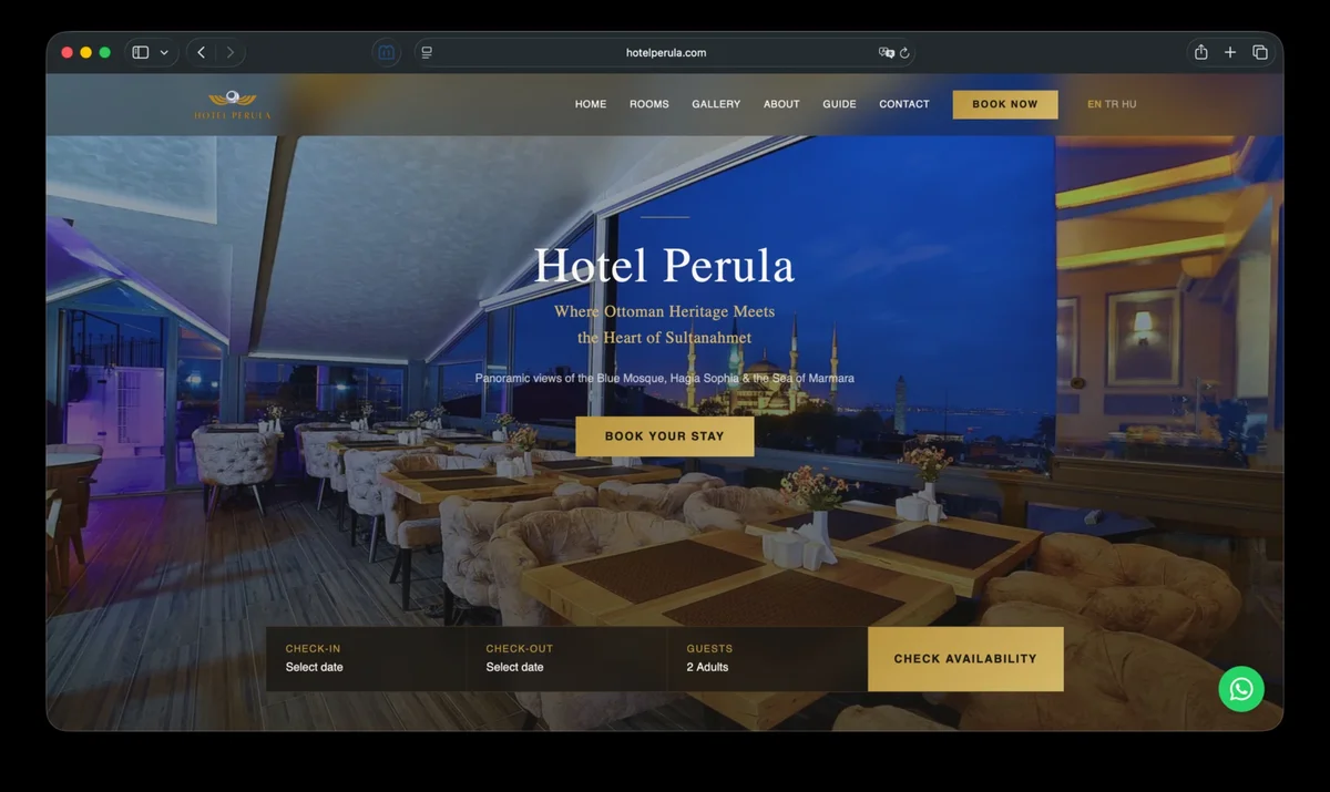 Hotel Perula website